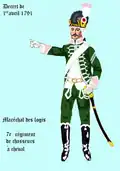 7e&nbsp;régiment de chasseurs à cheval par décret de 1791