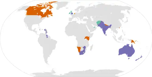 Planisphère représentant les pays dont les équipes participent aux qualifications de la Coupe du monde 2015