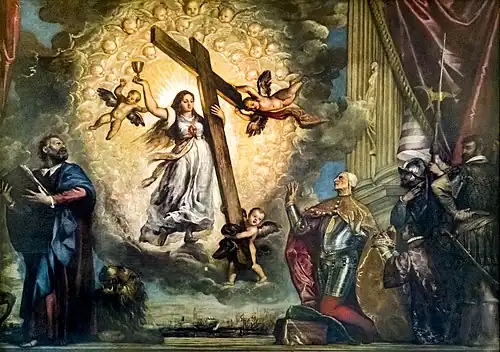 Le Doge Antonio Grimani à genoux devant la foi Le Tintoret.
