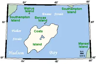 Carte de l'île Coats
