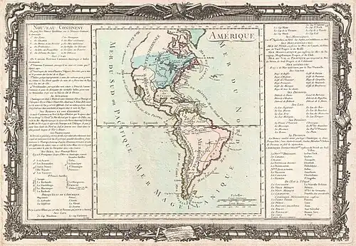 Carte des Amériques (1760)