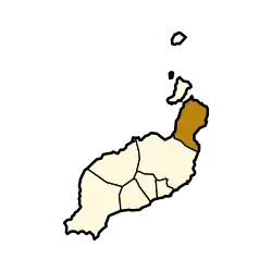 Localisation d'Haría dans l'île de Lanzarote.