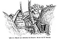 Entreposage des fruits près d'une maison en 1908-1910.