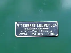 Plaque de constructeur de la 030T 75 ex-TIV