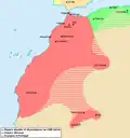 Extension maximale de l'Empire alaouite (début XVIIIe&nbsp;siècle)[réf.&nbsp;nécessaire]