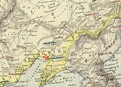 Carte anglophone ancienne du nord-est de la Chine.