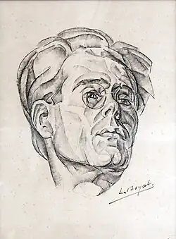 Portrait façon cubiste de Georges Gaudion, crayon sur papier