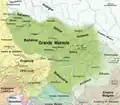 La Grande-Moravie et principauté de Blatnograd (Blatnozérie).