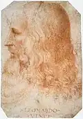 Portrait de Léonard de Vinci par son élève et assistant Francesco Melzi (Royal Librarian).