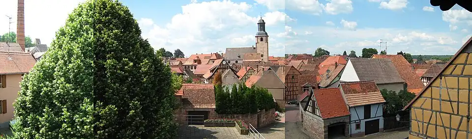 Vue sur les toits du centre historique de Bouxwiller