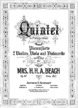 Image illustrative de l’article Quintette avec piano de Beach
