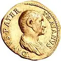 Aureus avec un portrait de Marcus Ulpius Traianus, vers 115 après sa déification par son fils.