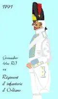 Grenadier du 44e&nbsp;régiment d’infanterie de ligne de 1791 à 1796