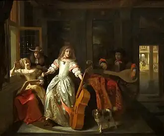 Pieter de Hooch, Une conversation musicale, 1674