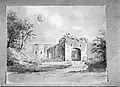 Vue de la porte vers 1837 de l'extérieur de la ville.