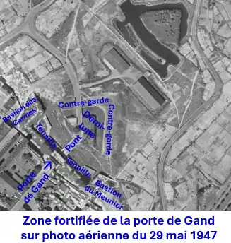 Ancienne zone fortifiée en 1947.