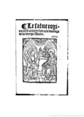 BnF : Le Dicté en françois, Salutation pour les sept fêtes de Notre-Dame chantée aux au Salut, gravure sur bois, Annonciation