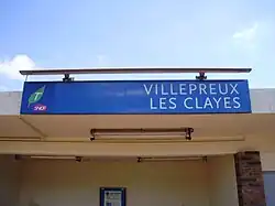 Panneau portant le nom de la gare.
