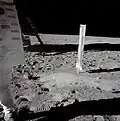 Photo du paysage lunaire prise par Buzz Aldrin.