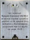 Plaque commémorative au no 84.