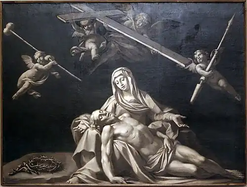 Pietà e angeli coi simboli della passione (attribué à Antonio Consetti) entre 1700 et 1750.
