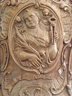 Sainte Apolline, détail de la chaire.