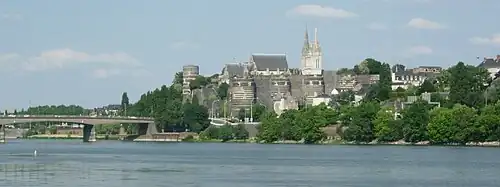 Le château d'Angers et le pont de la Basse-Chaîne.