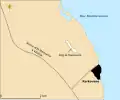 Carte montrant la localisation d'Arg-el-Gazouani au nord-ouest de Kerkouane