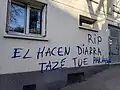 Graffiti « RIP El Hacen Diarra tazé tué par la police »