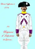 Uniforme du régiment de Gâtinais de 1776 à 1779.