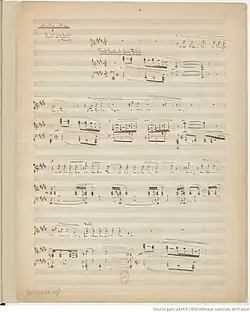 page de titre du manuscrit autographe