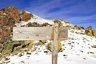 Panneau indicateur du sentier au col de Guagnerola
