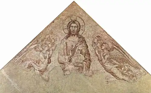 Sinopia du Christ bénissant (porche de Notre-Dame des Doms).