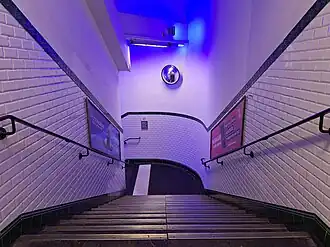 La série d'escaliers fixes doublant les ascenseurs.
