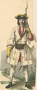 Soldat du régiment de Picardie en 1710