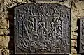 Plaque de cheminée représentant la naissance de Pandore, milieu du XVIIIe siècle, musée de Semur-en-Auxois.
