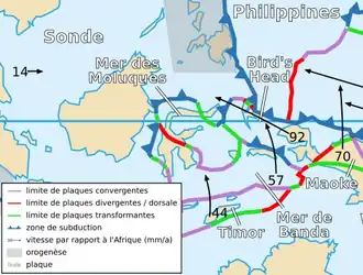 Description de l'image Molucca Sea Plate map-fr.png.