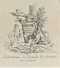 Ex-libris d'un chevalier "de Gourcÿ" -fin XVIIIe&nbsp;siècle, gravé par lui-même-[23]