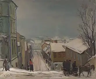 Andrus Johani (1906–1941), Paysage d'hiver à Tartu, 1940. Toile, huile.