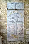 Plaque commémorative dans l'église.