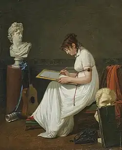 Portrait d'une jeune femme dessinant la tête de l'Apollon, 1804