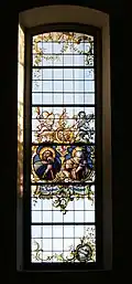 Vitrail de Franz Xaver Zettler à l'église Saint-Martin de Hörbranz représentant saint Jacques le Mineur et saint Philippe (1895)