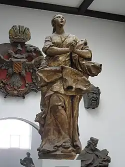 L'original de la statue de Brokoff de la Vierge Marie dans le lapidarium de Prague