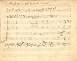 Première page d'une copie du début du XIXe&nbsp;siècle du Salve Regina [II] (Munich, Bayerische Staatsbibliothek, Mus. Ms. 652)