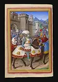 Louis XII et ses troupes sortent d'Alexandrie pour affronter les Génois, f.15v.