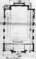 Plan architectural du premier étage de la synagogue.