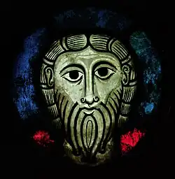 Christ de Wissembourg, vitrail provenant probablement de l'abbatiale de Wissembourg, Bas-Rhin, vers 1060