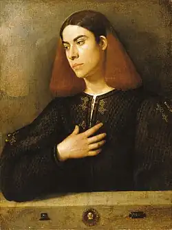Portrait de jeune homme, toile 72,5&nbsp;×&nbsp;54&nbsp;cm. Musée des beaux-arts de Budapest