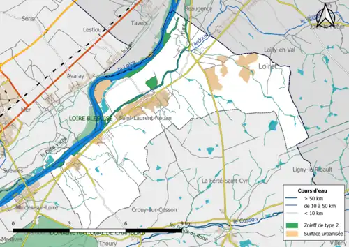 Carte des ZNIEFF de type 2 localisées dans la commune[Note 4].