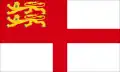 Le drapeau de l'île de Sercq, une association de ceux de l'Angleterre et de la Normandie